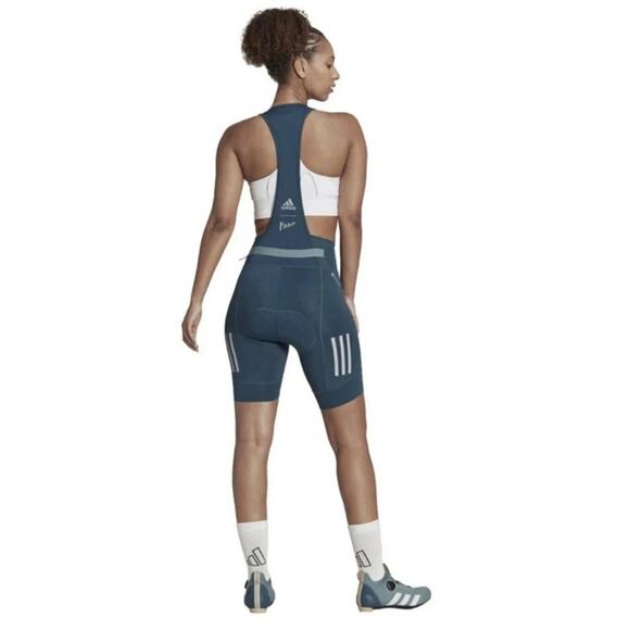 Sz Large - Adidas The Parley Padded Bib Cycling Shorts Womens Reflective $200